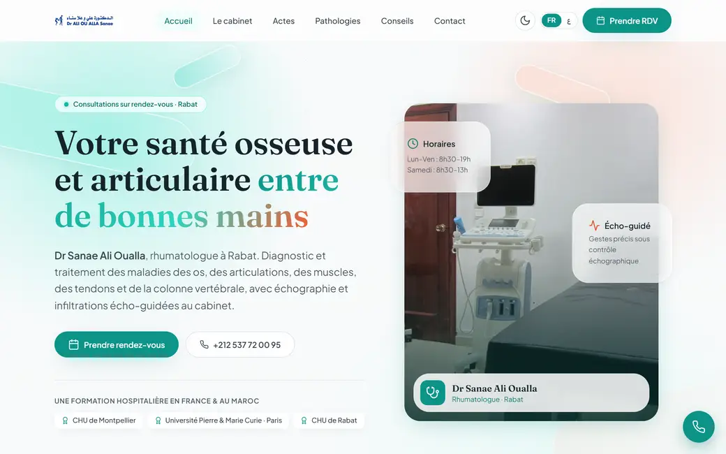 Aperçu du site Cabinet de rhumatologie