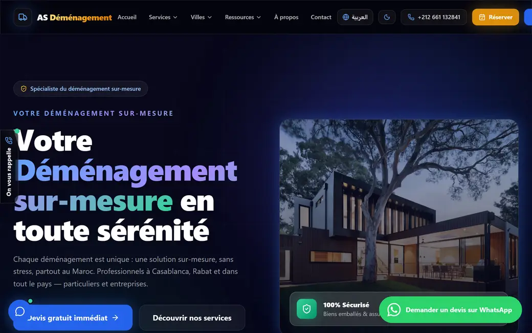 Aperçu du site AS Déménagement