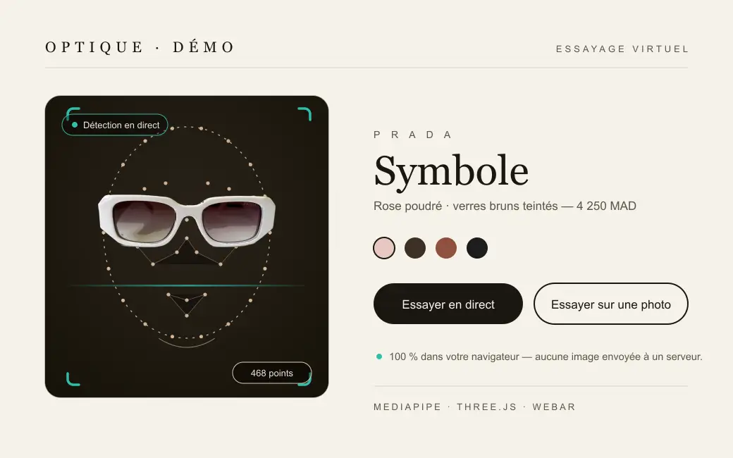 لقطة من موقع Essayage Virtuel de Lunettes