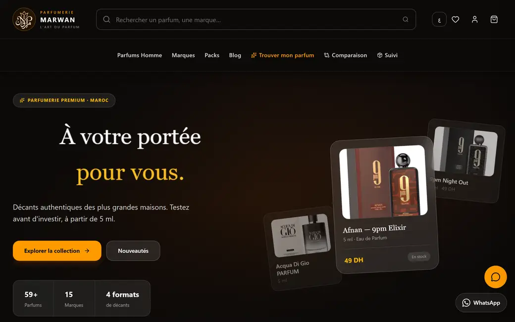 Aperçu du site Parfumerie Marwan