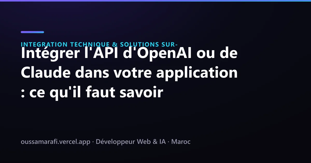 Illustration de l'article : Intégrer l'API d'OpenAI ou de Claude dans votre application : ce qu'il faut savoir
