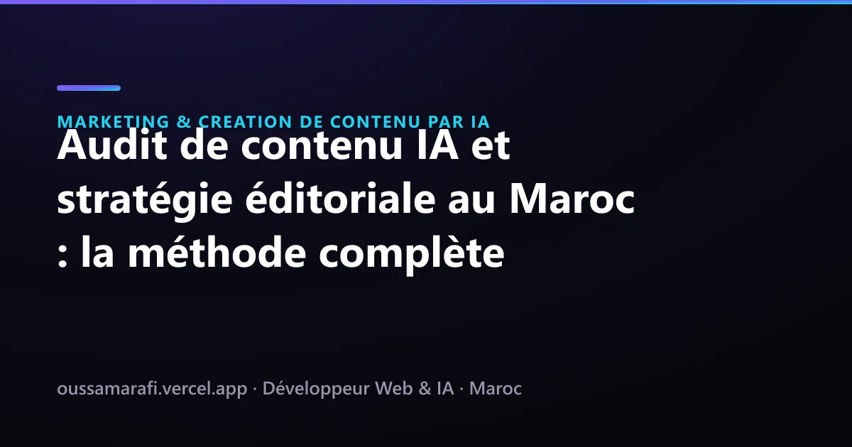 Illustration de l'article : Audit de contenu IA et stratégie éditoriale au Maroc : la méthode complète