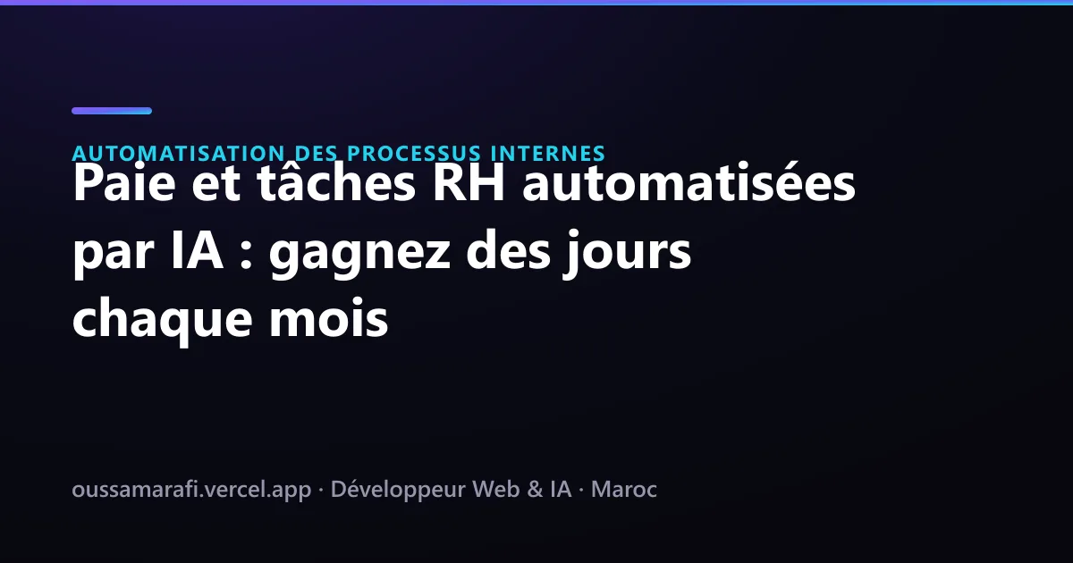 Illustration de l'article : Paie et tâches RH automatisées par IA : gagnez des jours chaque mois