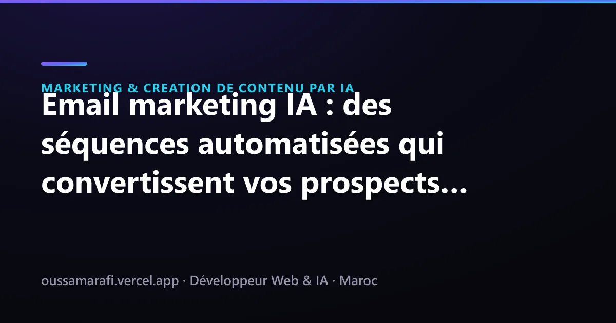 Illustration de l'article : Email marketing IA : des séquences automatisées qui convertissent vos prospects marocains