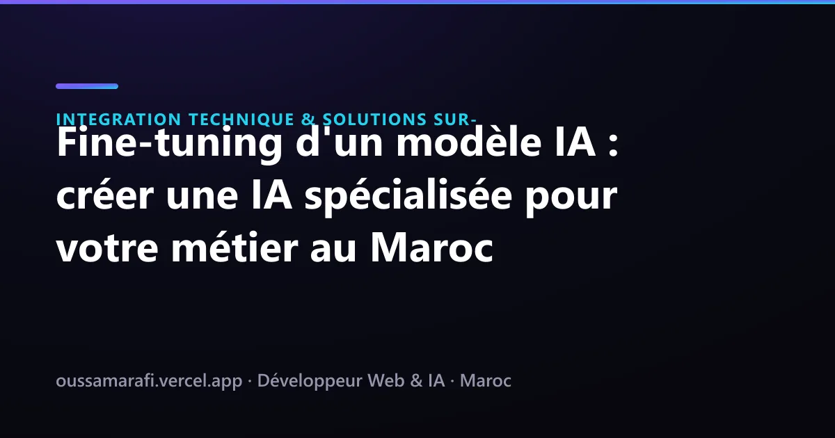 Illustration de l'article : Fine-tuning d'un modèle IA : créer une IA spécialisée pour votre métier au Maroc