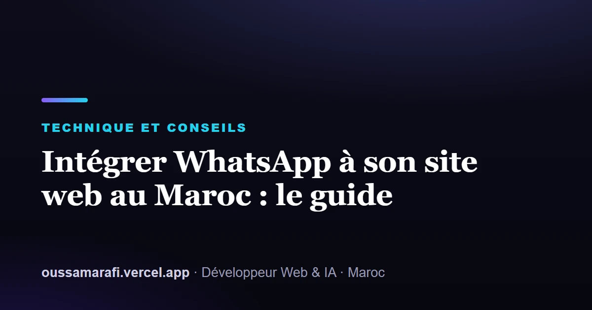 Illustration de l'article : Intégrer WhatsApp à son site web au Maroc : le guide
