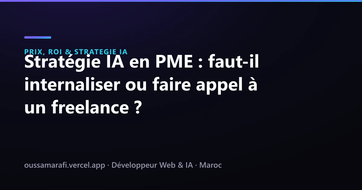 Illustration de l'article : Stratégie IA en PME : faut-il internaliser ou faire appel à un freelance ?